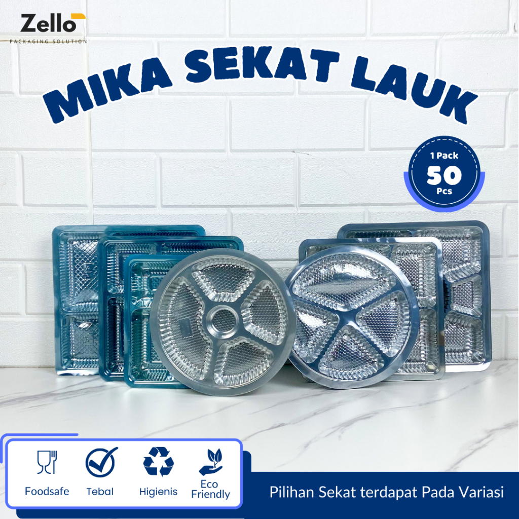 [50 PCS] Mika Sekat Lauk Plastik Tray Pemisah Lauk  4 5 7 Untuk Box Nasi Catering Mika Bulat Mika Ce