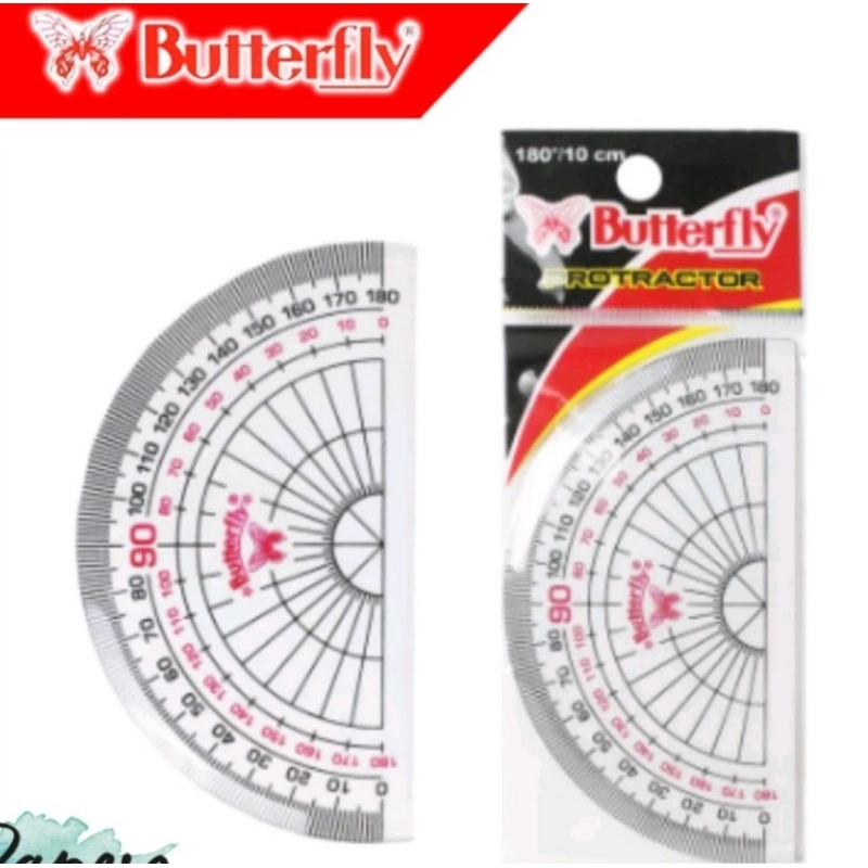 

Penggaris Butterfly Busur 180 derajat 10cm