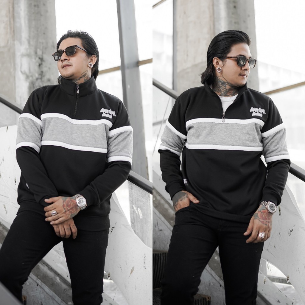 Sweater half zipper original hoodie jaket pria murah