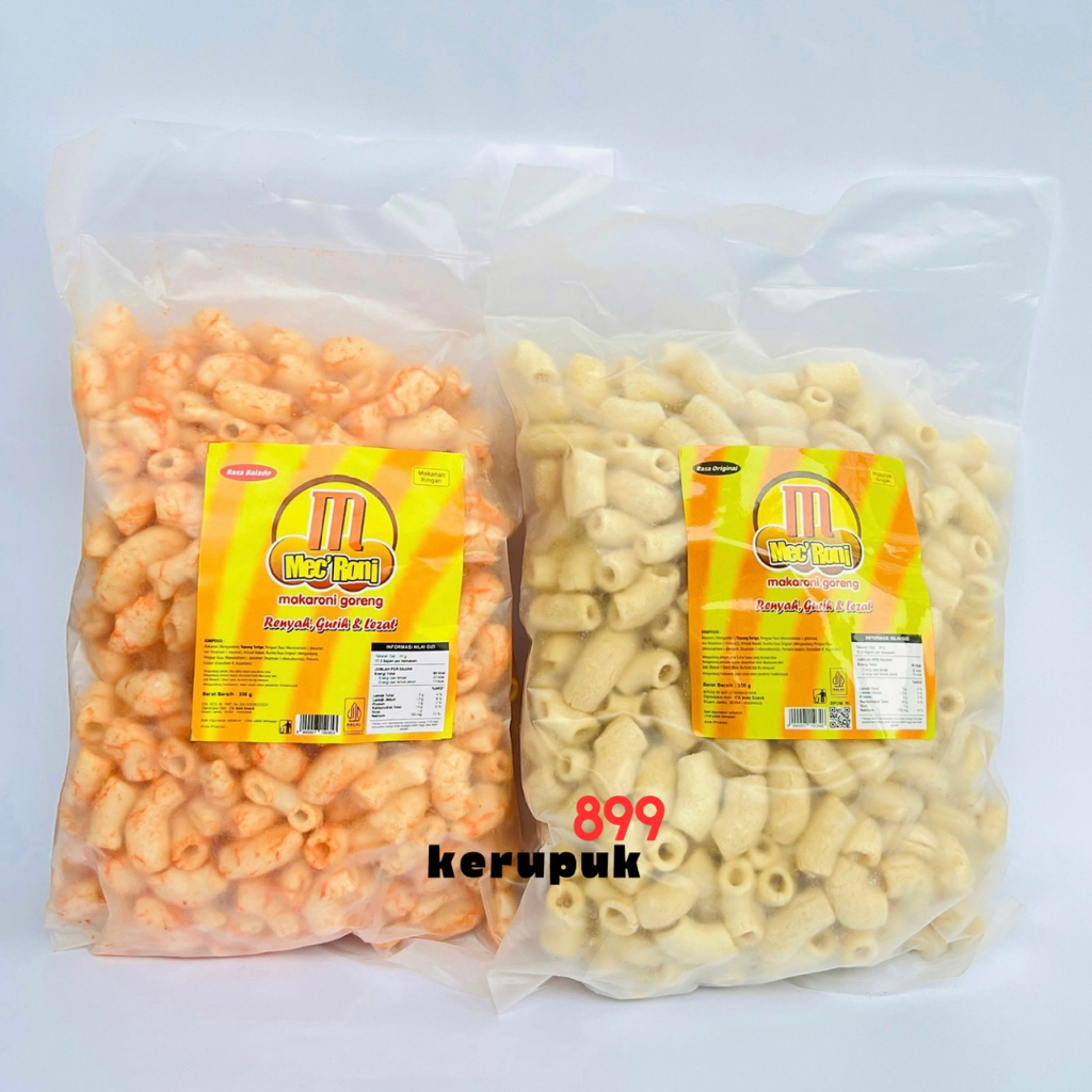 

MAKARONI JUMBO ORIGINAL BALADO SNACK MACARONI BESAR ASIN PEDAS RENYAH 350 GRAM MECRONI