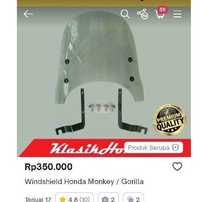 visor honda monkey import gorilla skyteam gazgas