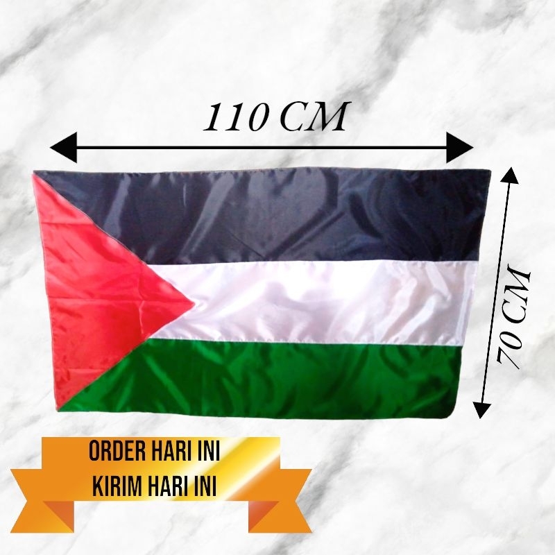 Bendera Palestina Ukuran Sedang 110x70 Cm