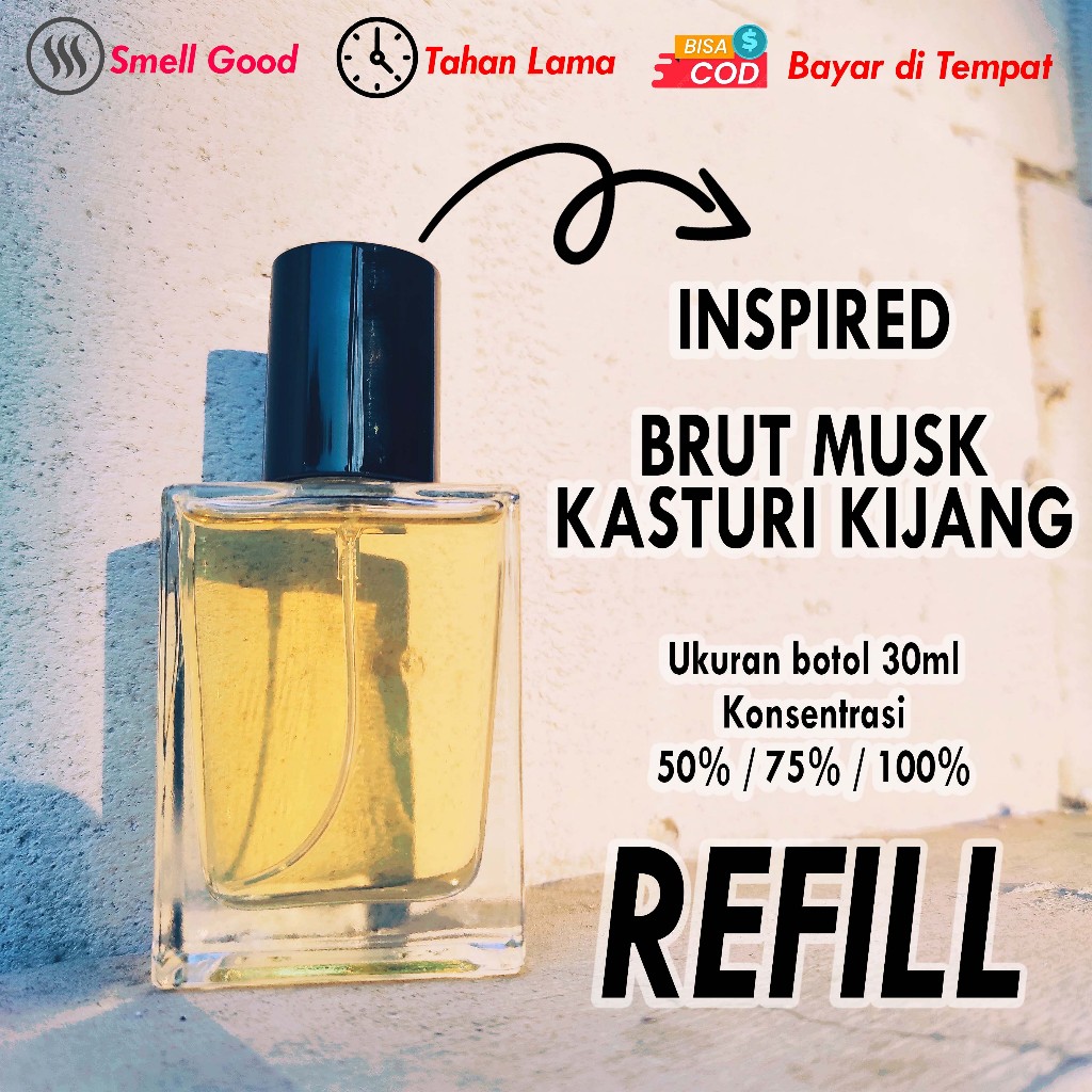 Parfum Parfume Perfume EDP Refil Refill Minyak Wangi Brut Musk Kijang Kasturi Searah Original Pria W