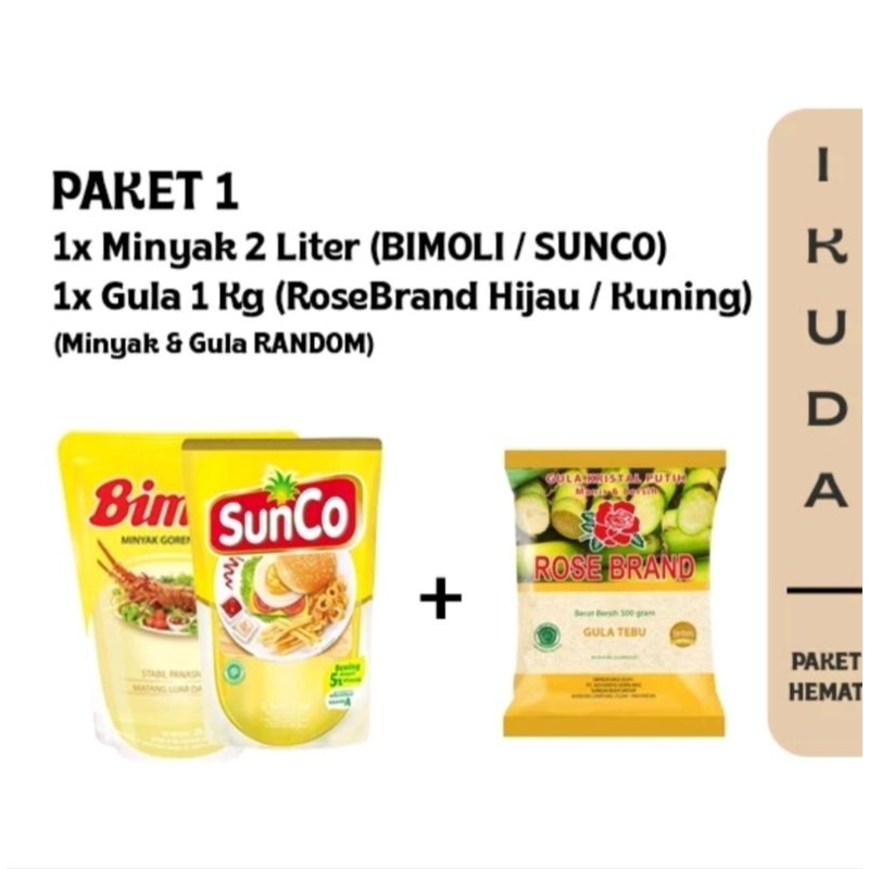 

Paket 2L Minyak + 1kg Gula