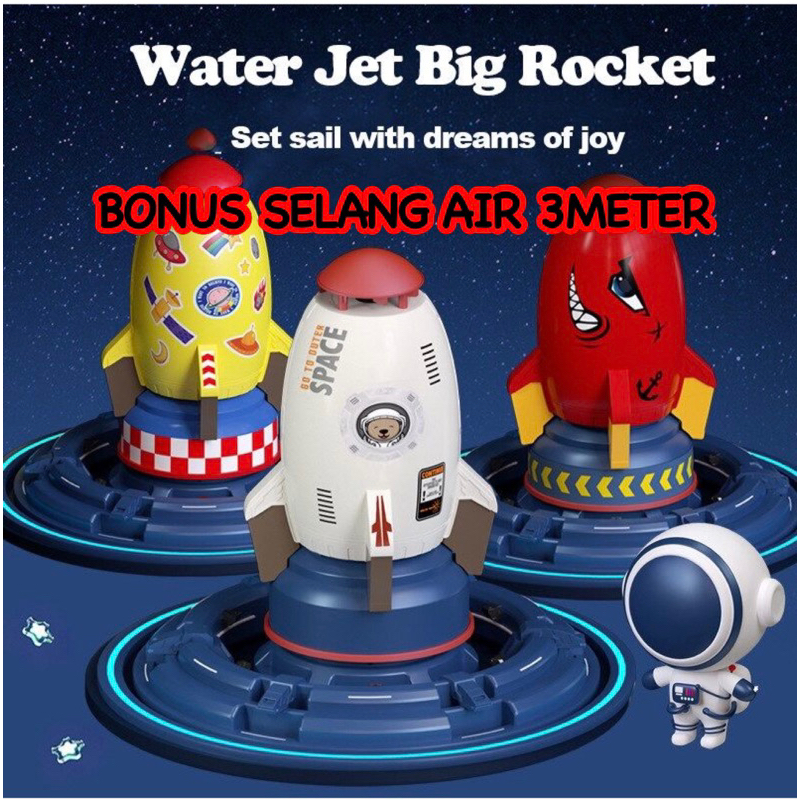 Roket Air water Rocket Jet Sprinkler Roket Berputar Percikan Air ( BONUS SELANG AIR 3METER )
