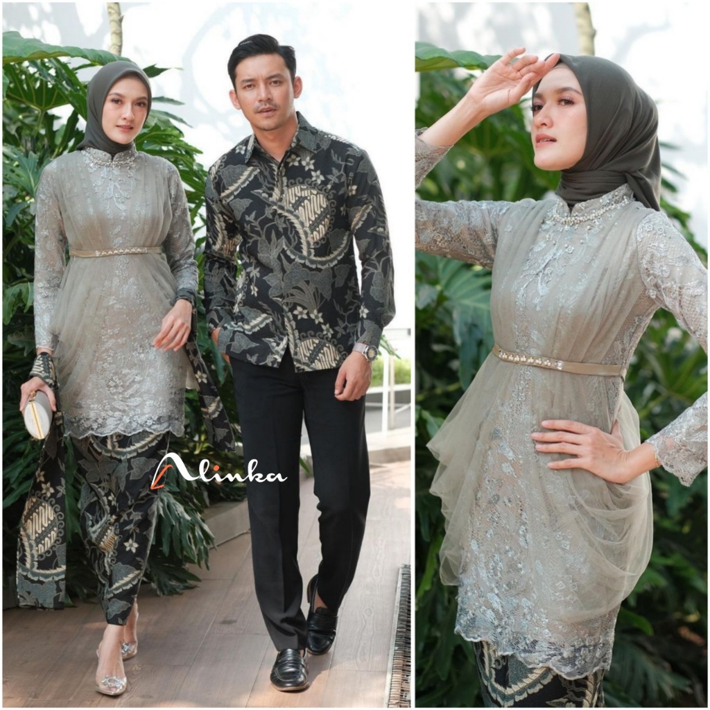 Kebaya modern wisuda couple batik brukat remaja terbaru mewah satu set pasangan keluarga baju pesta 