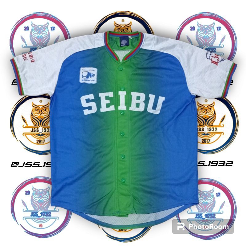 Jersey Baseball SAITAMA SEIBU LIONS 100th Kit ORIGINAL Murah Retro Vintage Rare Olahraga Baseball - 