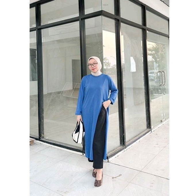 DIVIA SLIT TUNIK // ATASAN KAOS WANITA // KAOS STYLE SIMPEL