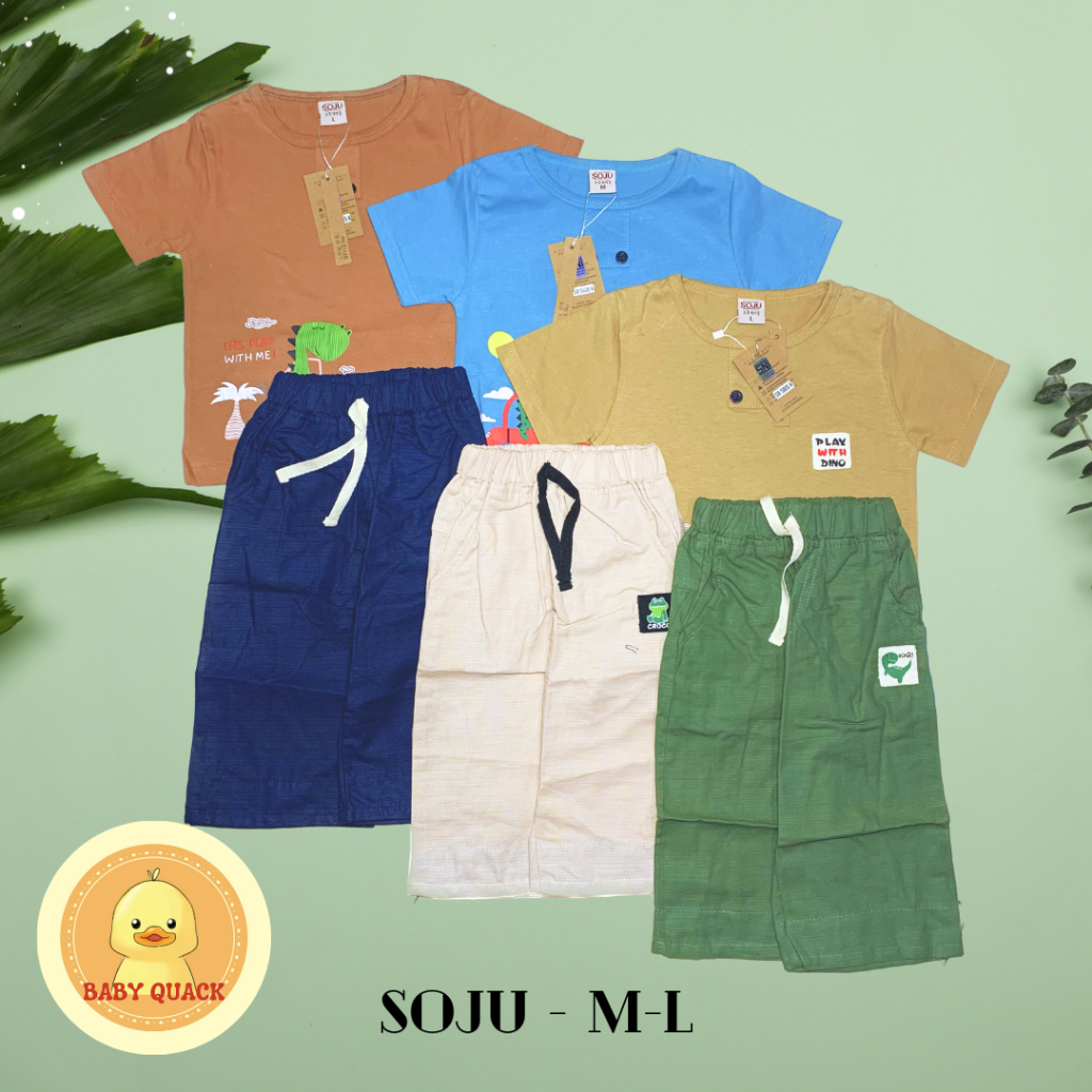Makassar Baju Anak - Setelan Kaos Soju Anak Cowok/Laki-laki M-L