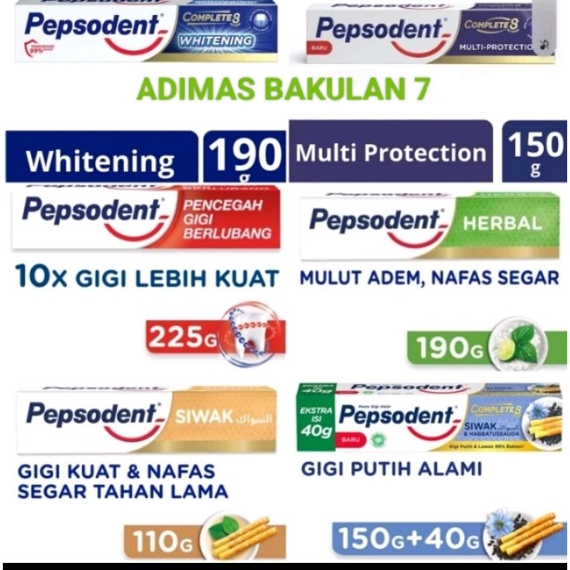 PEPSODENT 175 g,190g COMPLETE ,HERBAL & SIWAK  (ORIGINAL & MURAH)