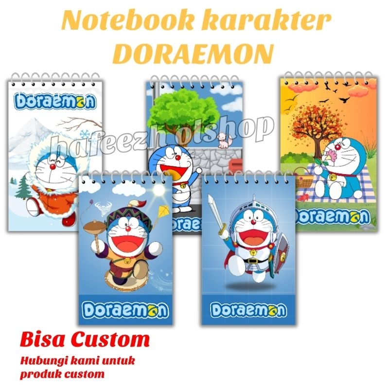 

Buku Catatan Notebook Notes Notepad Spiral Doraemon Bisa Custom