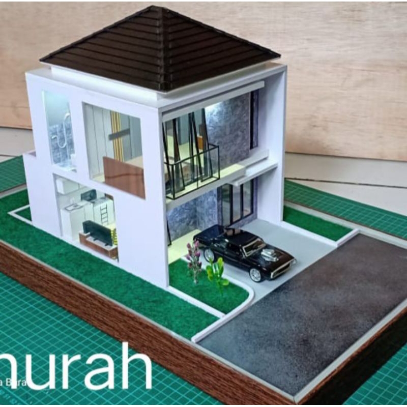 Miniatur Rumah Minimalis 2 lantai