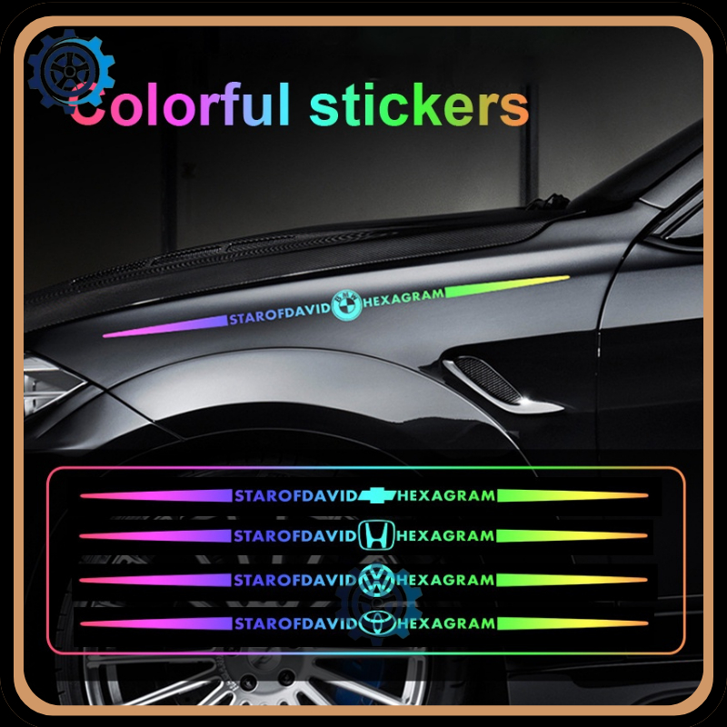 Stiker Laser Mobil Sticker Logo Mobil Car Logo Stickers Laser Full Colour Rainbow Laser Car Sticker 