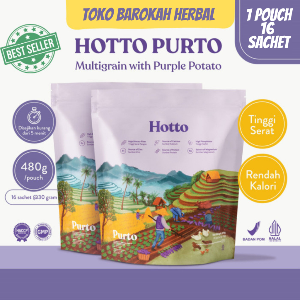 

Hotto Purto Multigrain With Purple Potato 1 Pouch Isi 16 Sachet