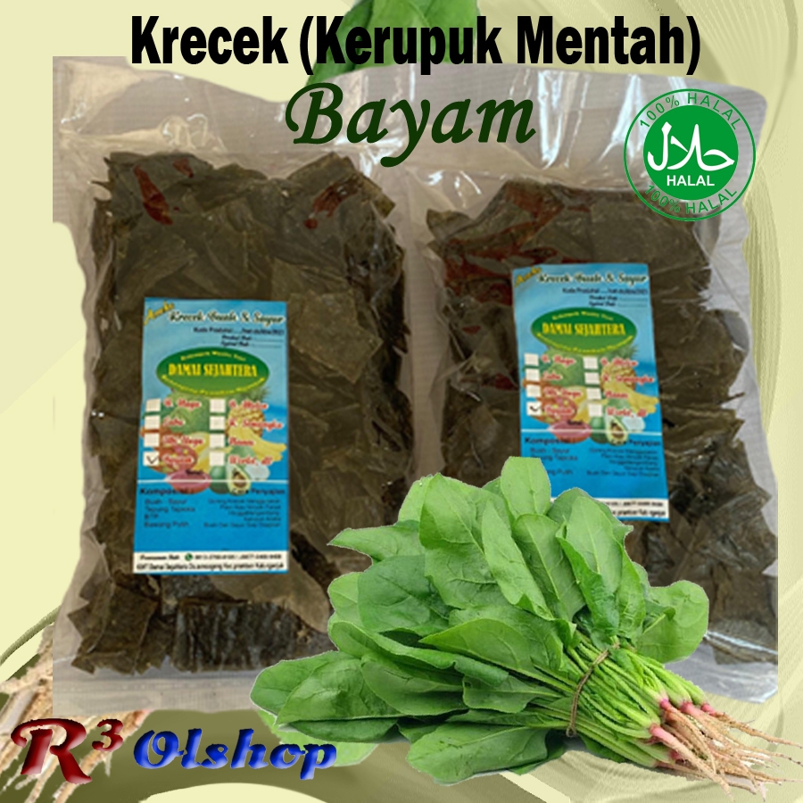 

Krecek (Kerupuk Mentah) Bayam