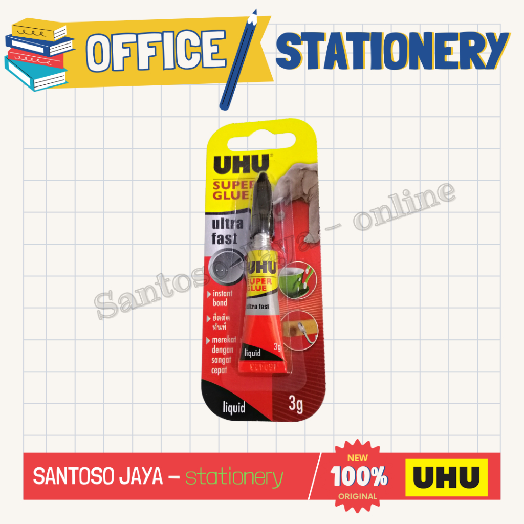 

Lem Serba Guna UHU 3g - Super Glue UHU - 3 gram