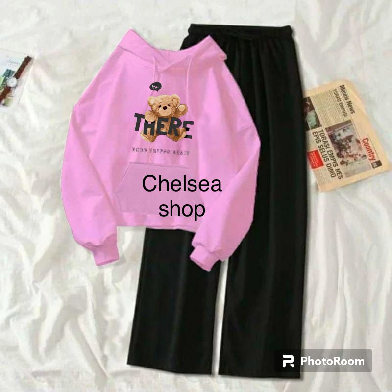 Setelan Sweater hoodie wanita atau remaja kekinian THERE