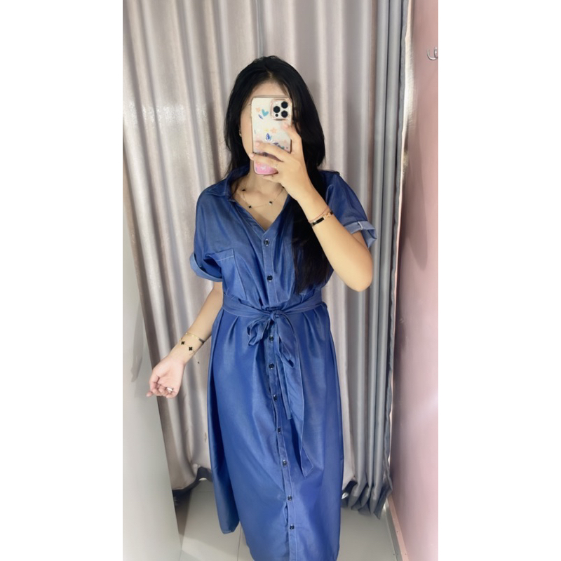 DRESS MIDI SEMI JEANS || DRESS KEKINIAN || DRESS DEWASA