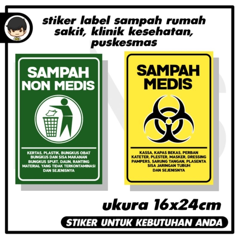 

stiker label sampah rumah sakit dan klinik kesehatan sticker