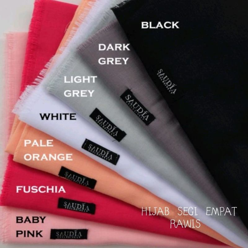 Saudia Jilbab Segi Empat Polos