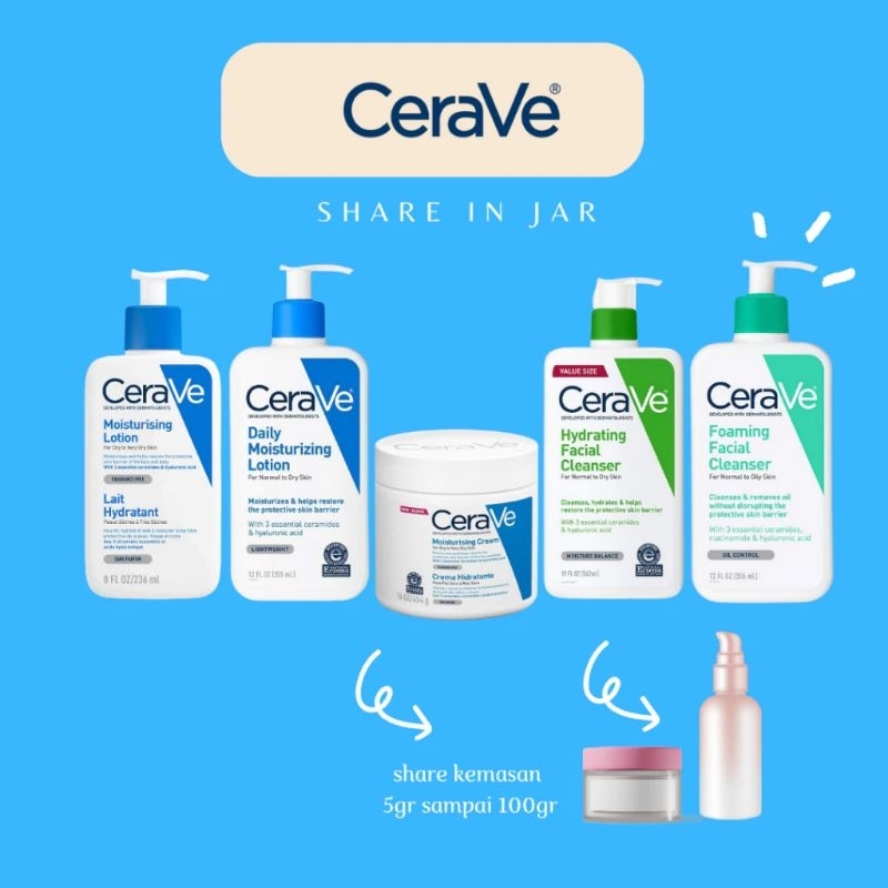 (SHARE IN JAR) MOISTURIZER CERAVE U.S.A KEMASAN 10 GR/PELEMBAB WAJAH CERAVE