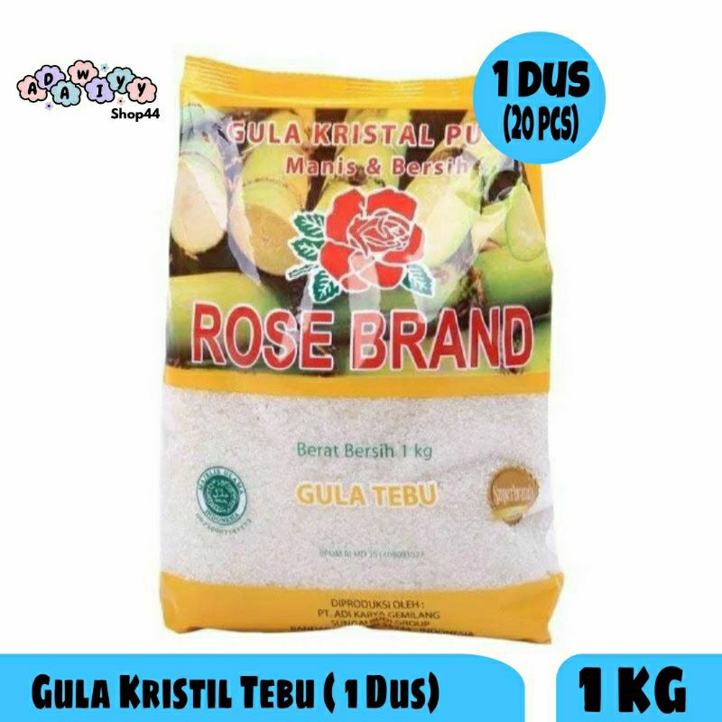 

(Promo) Gula Rose Brand - Gula Pasir Kristal Kuning 1 kg - 1 Dus