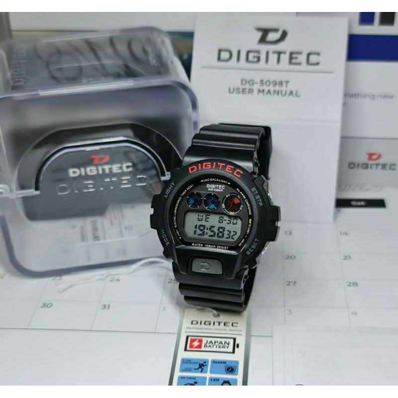 JAM TANGAN PRIA DIGITEC DG-5098T DIGITAL TALI RUBBER DIAMETER 5 CM