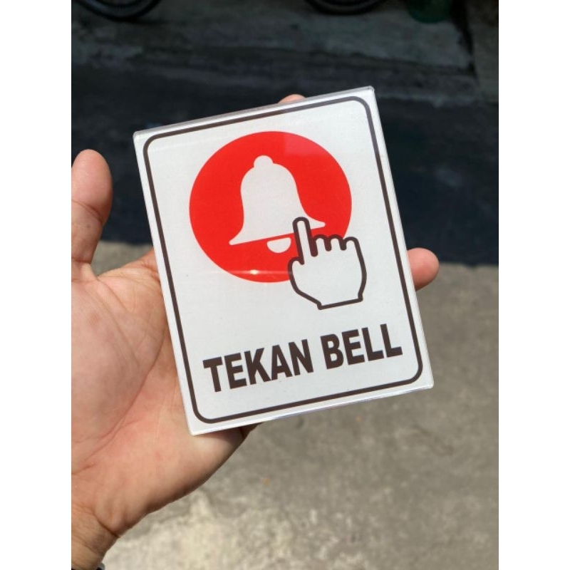 Akrilik tekan bell / stiker tekan bel pencet bel