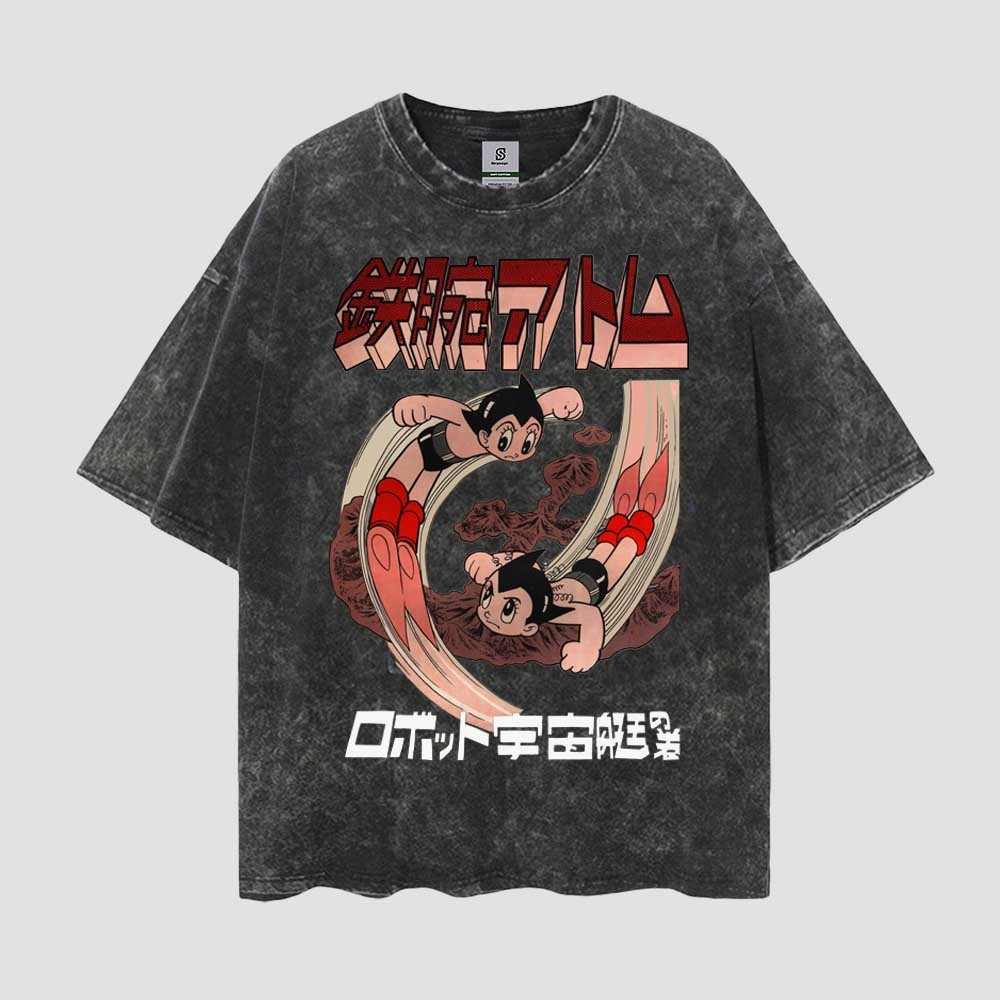 Astro Boy Classic Vintage Style Oversize Washed Tee