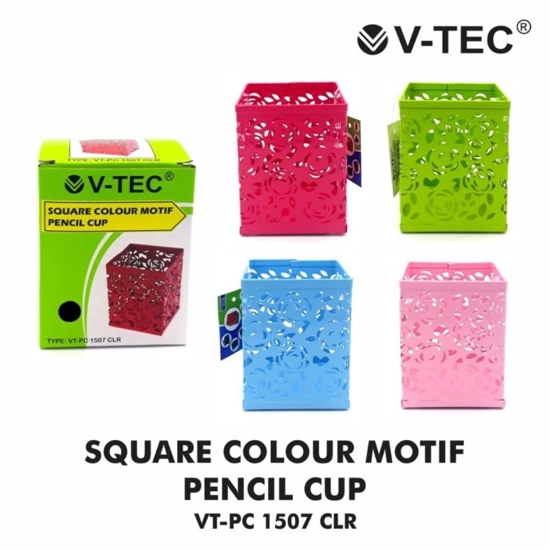 

V-TEC Desk Set Pen Holder Tempat alat Tulis Jaring Jala VT-PC 1507 Motif - Rak Tempat Pulpen Pensil Holder Alat Tulis Jaring Kotak Motif