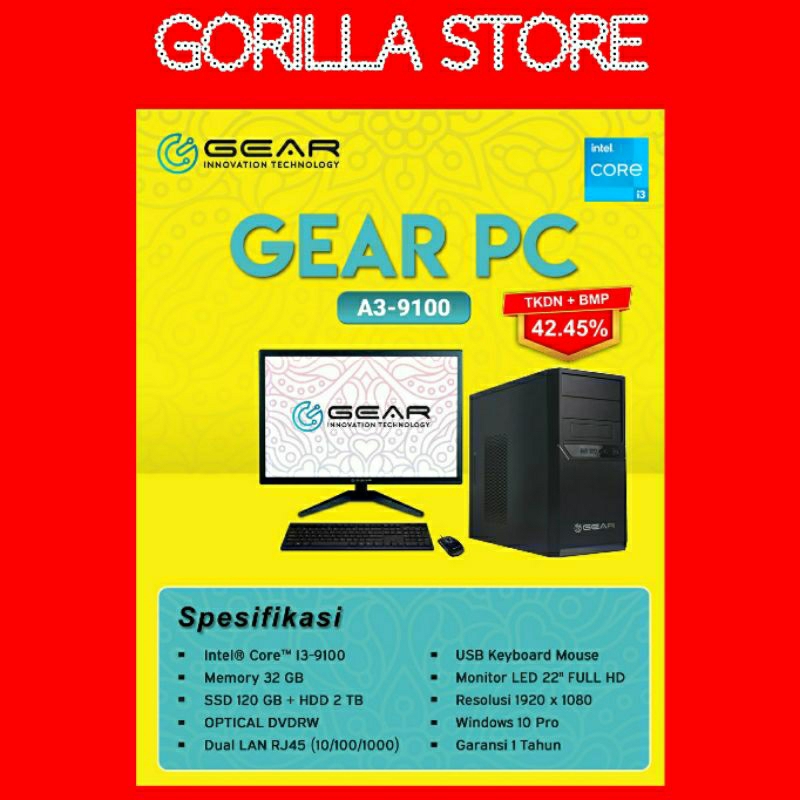PC CLIENT GEAR DESKTOP PC A3-9100