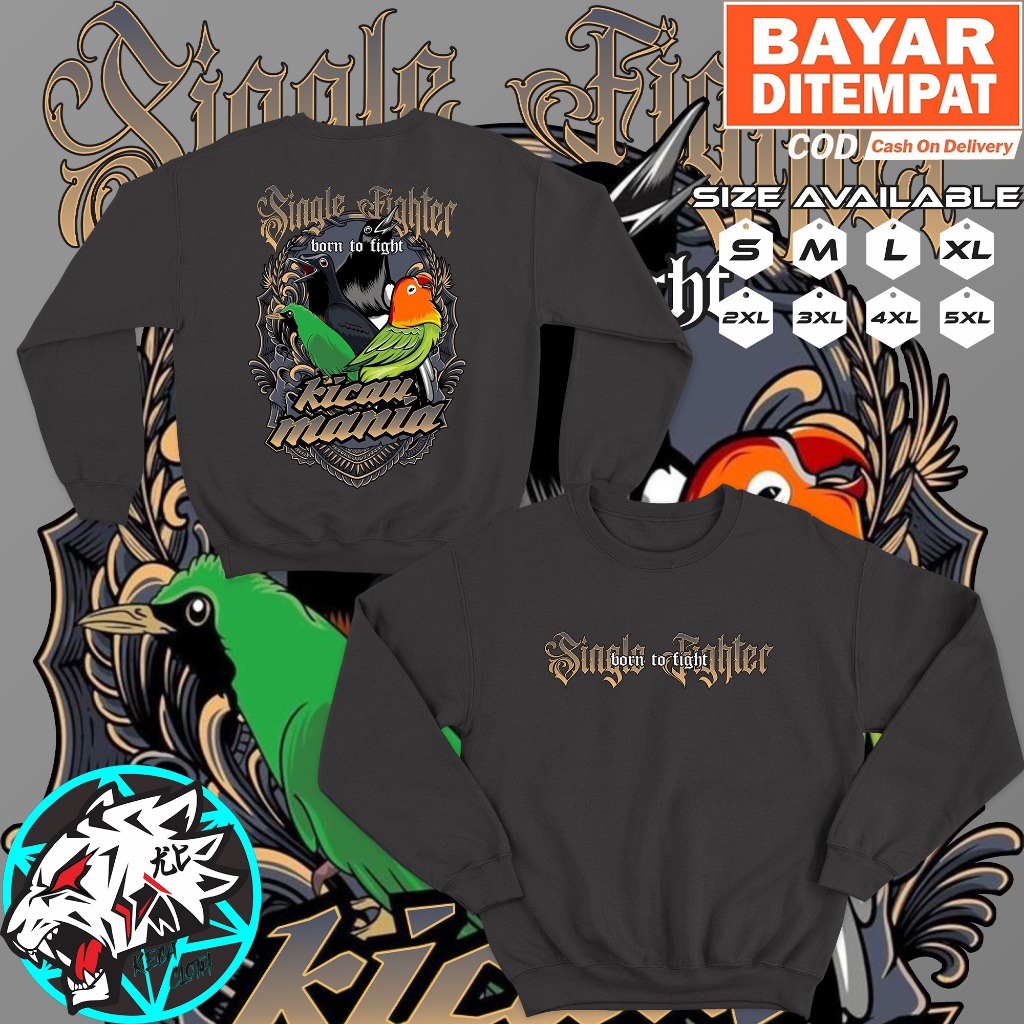 Jaket Sweater Kicau Mania Indonesia Murai Batu Cucak Ijo Love Bird Big Size Jumbo