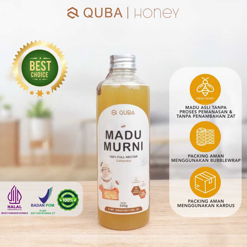 

(330g) Madu Kaliandra Murni | Madu Asli Full Nectar 100%, Raw Honey