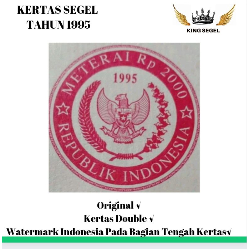 

Kertas Segel Tahun 1995 Double Asli