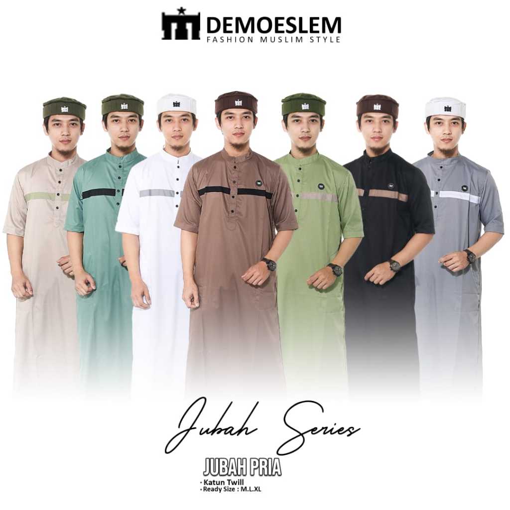 Demoeslem Gamis Pria Laki Laki Dewasa Premium - Jubah Dewasa - Lengan Pendek Pakistan AL Haramain Mu