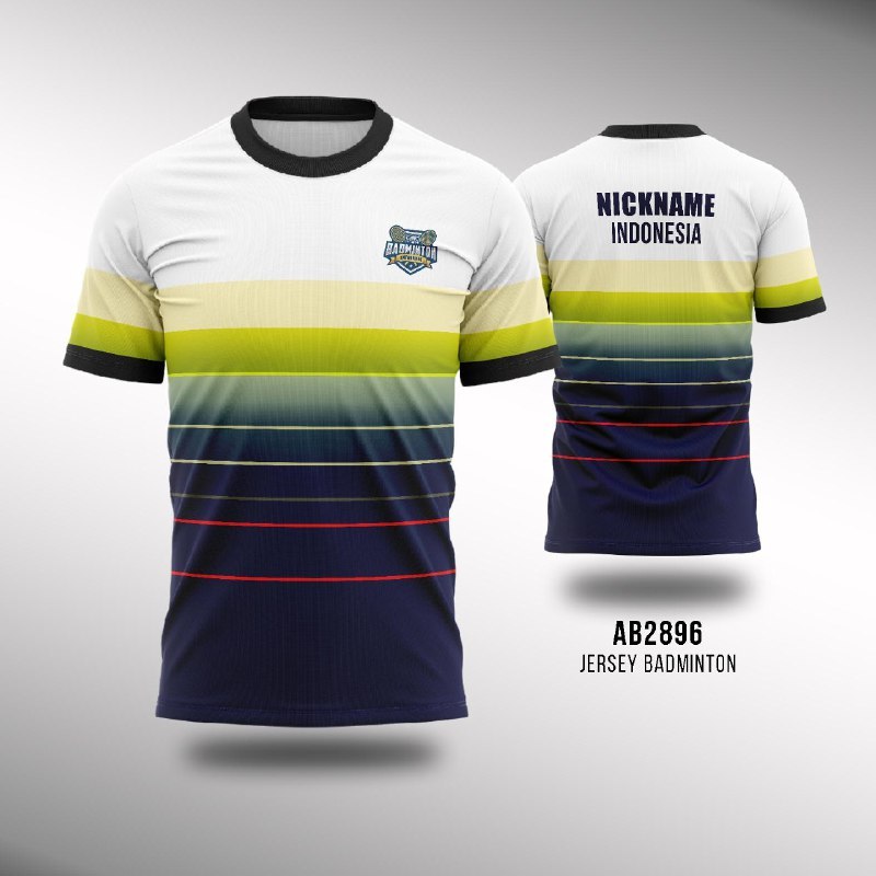 Kaos Atasan Jersey Badminton Bulutangkis Indonesia Lining Gradient Line