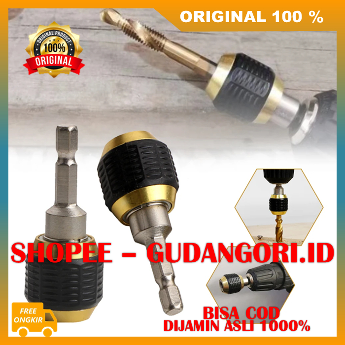 Alat Chuck Bor Sambung Cepat Drill Chuck Mini Kepala Bor Keyless Tanpa Kunci Drill Chuck Adapter ORI