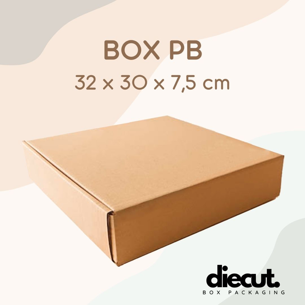 

Kardus PB 32 x 30 x 7,5 cm | Box Die Cut Kraft | Packing Kue Tart, Pizza, Baju, Serbaguna, Hampers, Snack, Accesoris