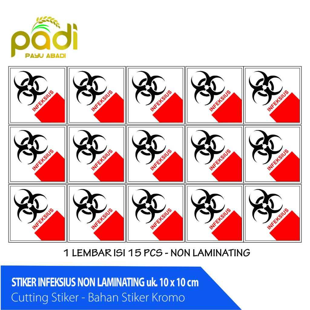 

STIKER INFEKSIUS NON LAMINATING uk. 10 x 10 cm