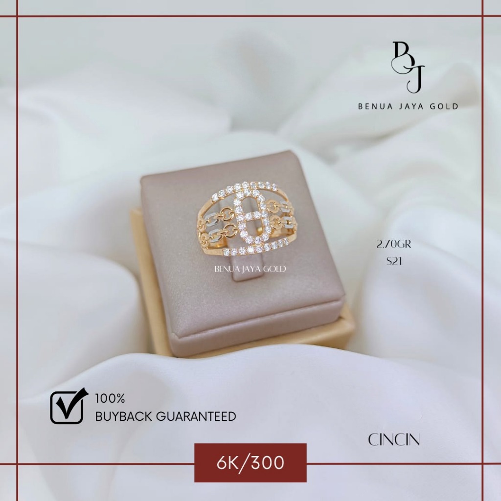 Cincin Fashion Emas 6K/300