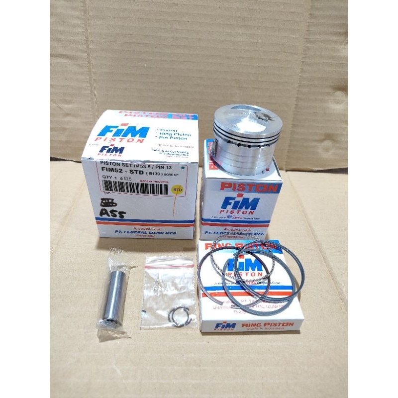 Piston Seher Set Kit Fim 52 Honda Vario 110 Beat Scoopy Revo Bore Up Os Oversize Std 0,50 100 125 15