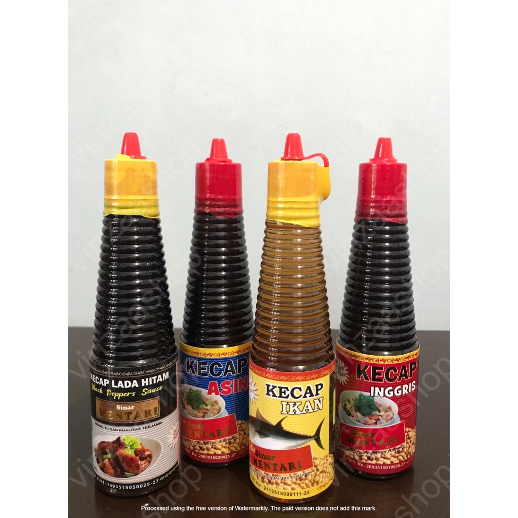 Kecap Penyedap Masakan Cap Sinar Mentari (Kecap Ikan, Kecap Asin, Kecap Inggris, Kecap Lada Hitam) H