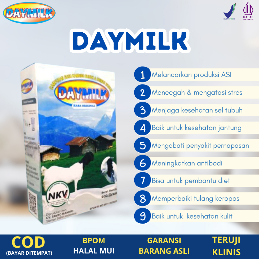 

[BPOM RESMI] Daymilk Original Susu Kambing Etawa menjaga kesehatan pernafasan dan persendian