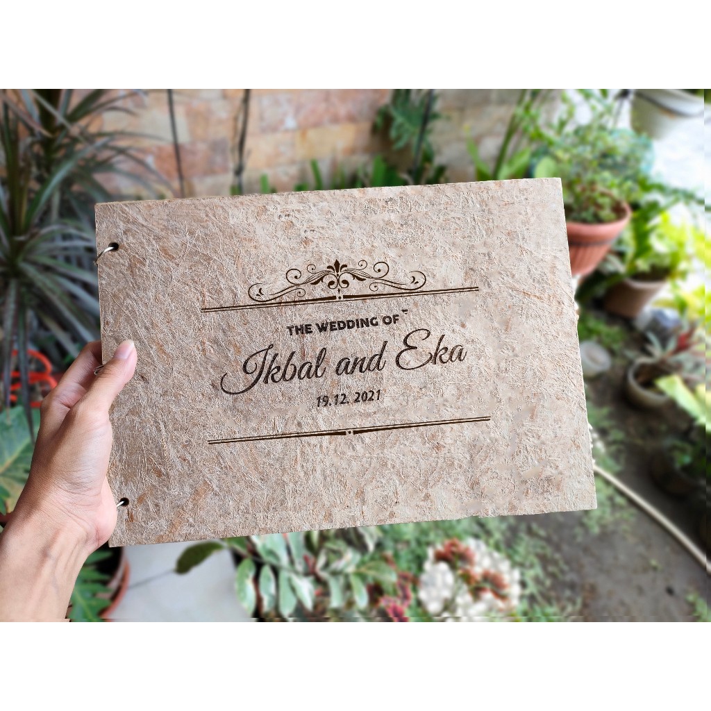 

Rustic guest book | Buku tamu vintage aesthetic ramah lingkungan daur ulang | buku vintage