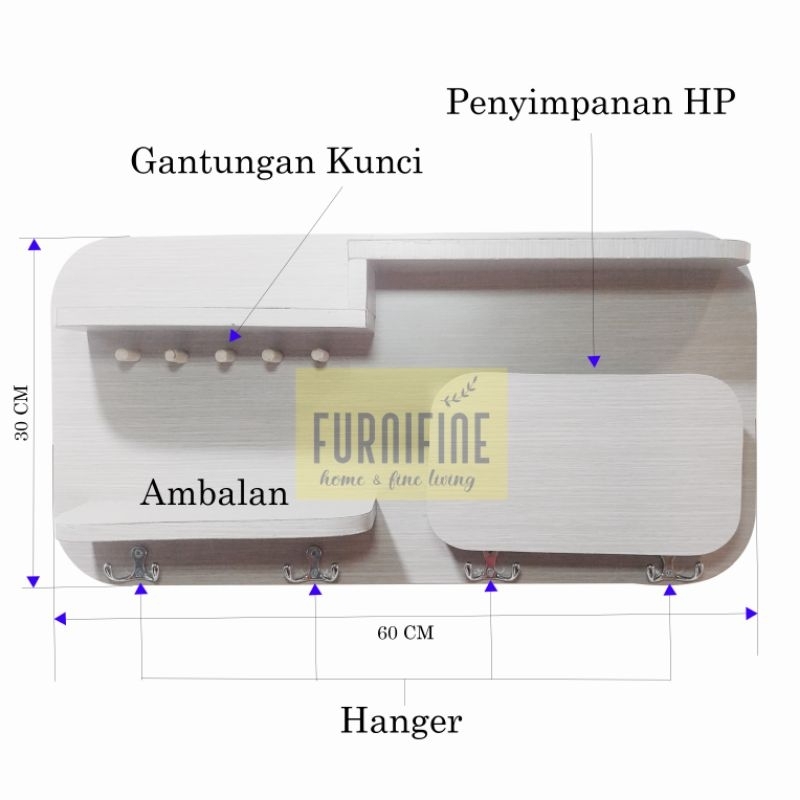 Rak dinding minimalis | gantungan kunci | gantungan baju