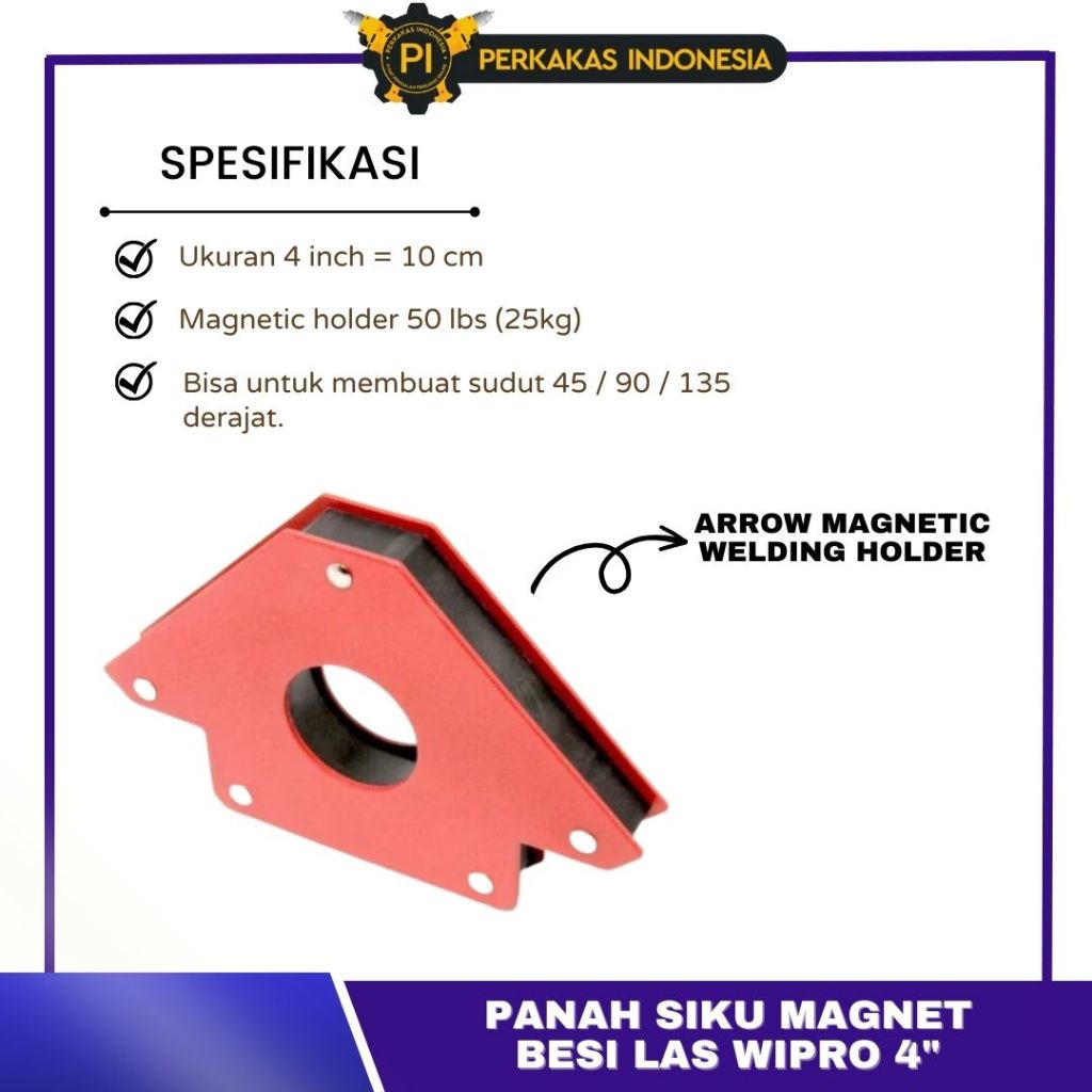 Panah Siku Magnet Besi Las Wipro 4" Arrow Magnetic Welding Holder Jig Klem Siku Sudut Besi 90 Corner