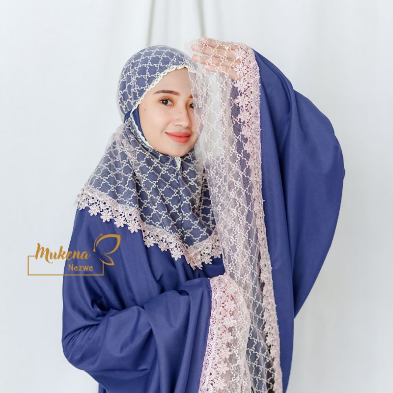 Mukena Nazwa - Mukena Dewasa Katun MALIKA Renda Brukat Mewah