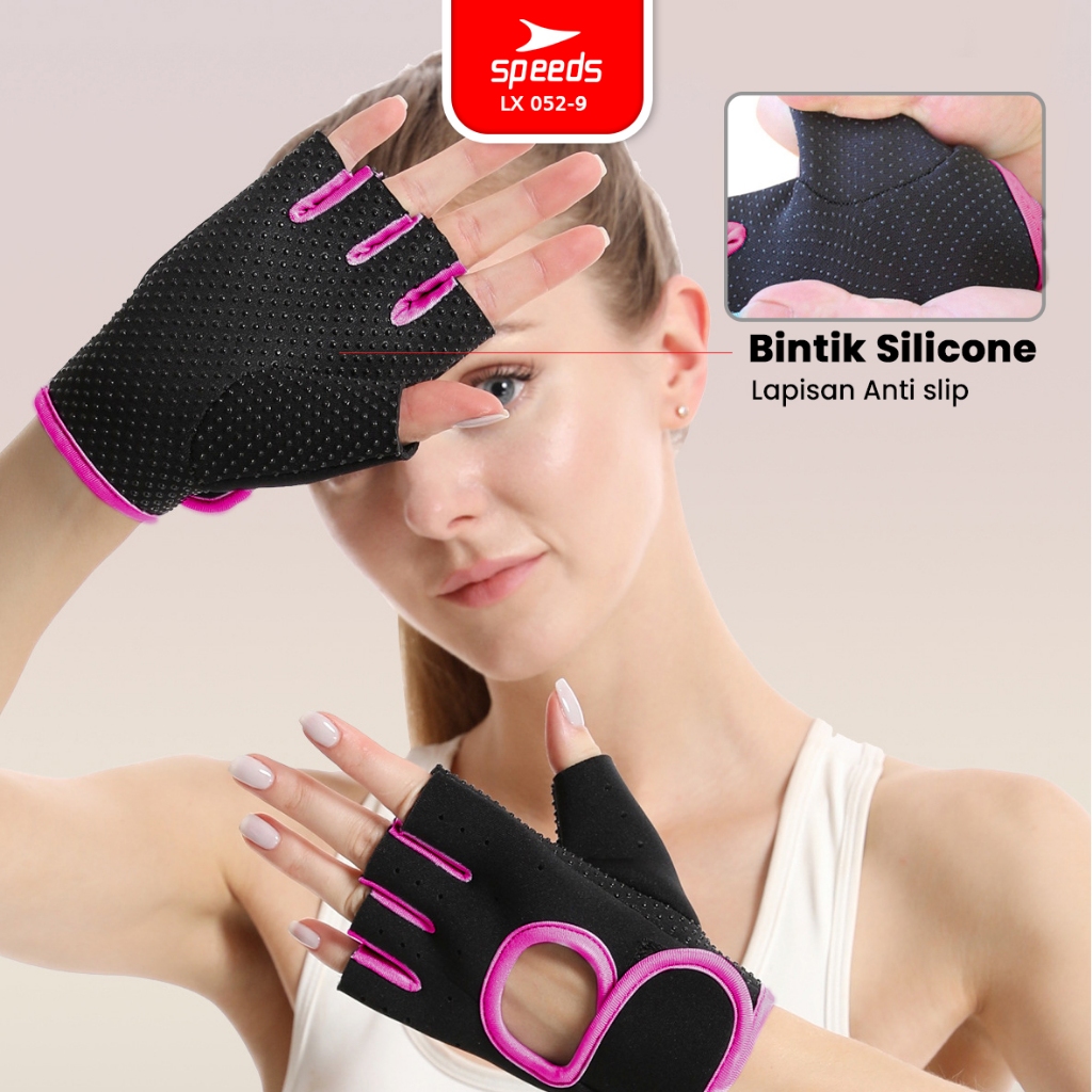 SPEEDS Sarung Tangan Gym Fitness Olahraga Anti Slip Unisex LX 052-9