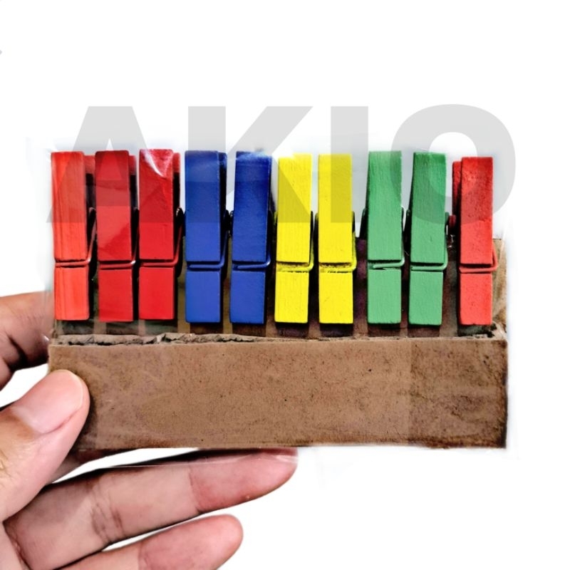 

Jepit Binder Wooden Klip Mini Kecil Clip Kayu Lucu Warna Warni 10 Pcs