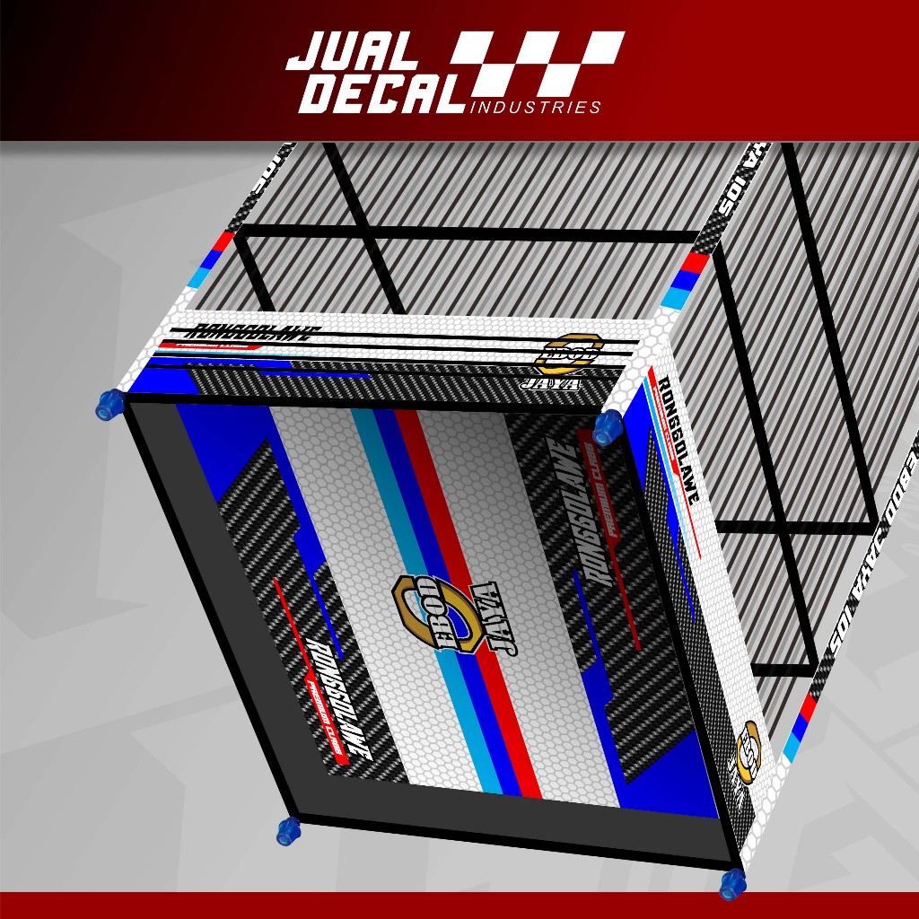 Stiker Sangkar Kotak EBOD RONGGOLAWE Variasi Decal Kandang Gepengan Burung Cendet Kacer Koper